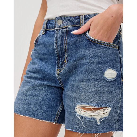 Rails Distressed Blue Denim Shorts - Picture 1 of 8